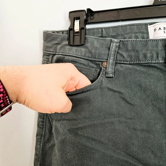 EUC Parker Smith Forest Green Denim Skinny Jeans w/ Stretchy Waist Women's Sz 31 - Picture 2 of 7